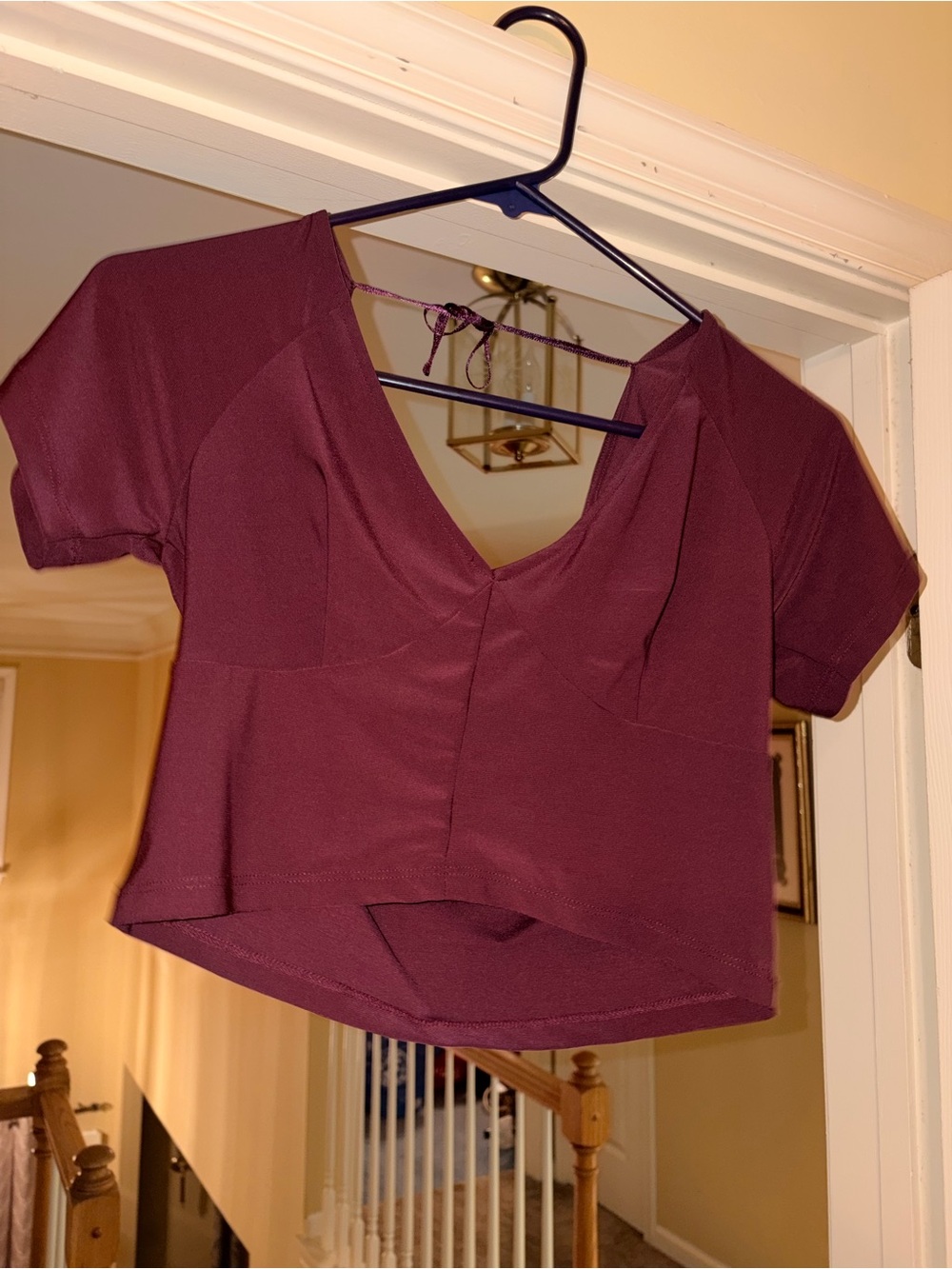 *BRAND NEW* Streetwear Society Women’s Large Burgundy V-Neck Crop Top